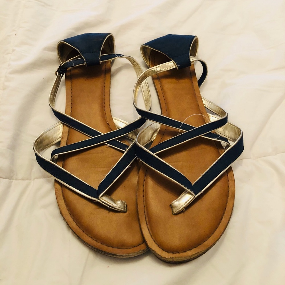Navy Blue Strappy Sandals